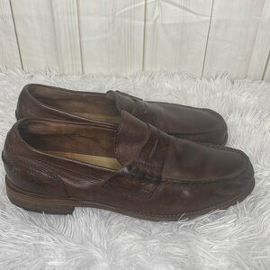 Frye Mens Classic Brown Leather Penny Loafers